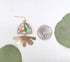 Daisy Flower petal resin leaf dangle earrings