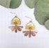 Daisy Flower petal resin leaf dangle earrings