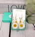 Handmade Pressed Daisy Teardrop Dangle Earrings
