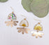 Daisy Flower petal resin leaf dangle earrings