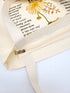 Flower Canvas Tote Bag with Zipper Closer