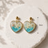 Coastal Heart Resin Earrings, Starfish Shell Jewelry, Ocean Inspired Beach Earrings