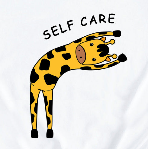 Cute giraffe doing self-care graphic t-shirt