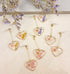 Handmade Pressed Flowers Resin Heart Dangle Earrings