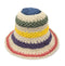 Stripe Pattern Crochet Size Adjustable Foldable Straw Beach Hat