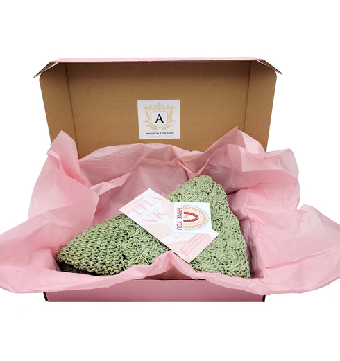 Handmade Crochet Size Adjustable Foldable Straw Bucket Hat