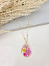 Multi Dried Flower Handmade Resin Necklace