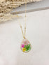 Multi Dried Flower Handmade Resin Necklace