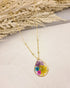 Multi Dried Flower Handmade Resin Necklace