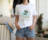 Cosmos with bee Watercolor Short Sleeves T-Shirt