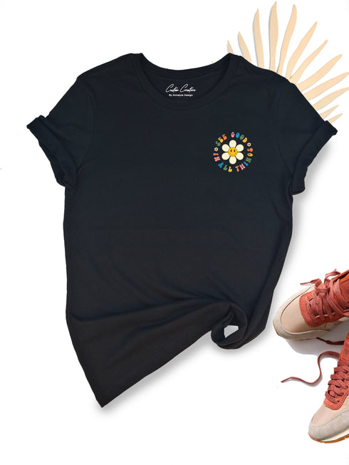 Rainbow Flower Good Things Short Sleeves T-Shirt