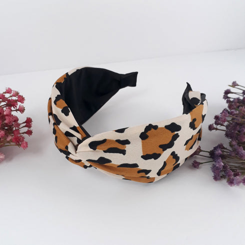 Handmade Turband Animal leopard wide Headband gift for her