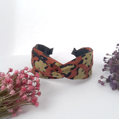 Handmade Turband Animal leopard wide Headband gift for her