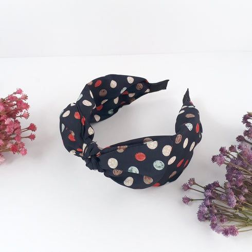 Handmade Satin Bow silky Polka Dot Headband bow headband gift for her