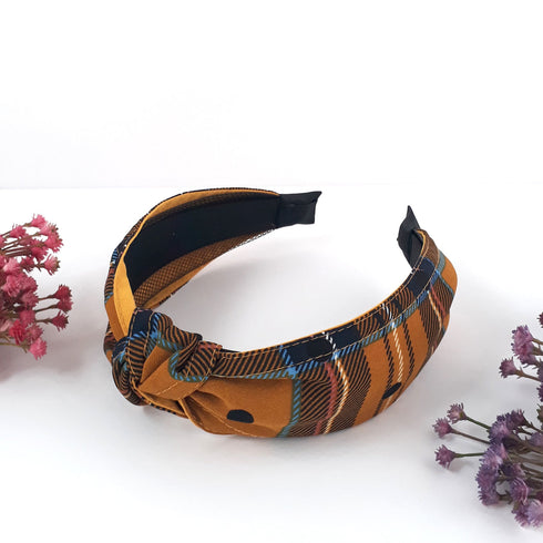 Knotted Plaid Polka Dot Headband