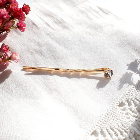 Leopard Hair Clip and Gold Bobby Pins Set