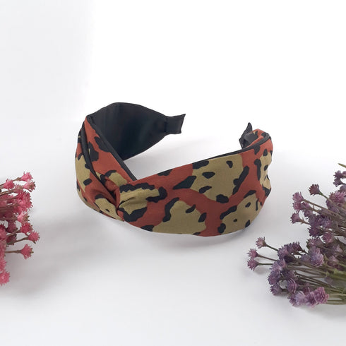 Handmade Turband Animal leopard wide Headband gift for her