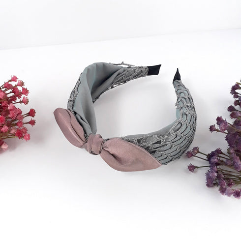 Knotted Bow Mesh Headband