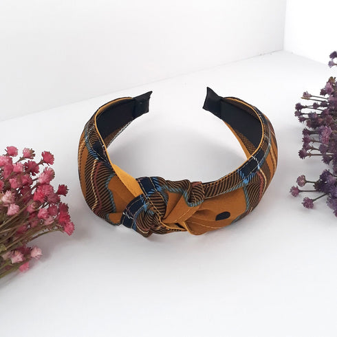 Knotted Plaid Polka Dot Headband