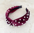Handmade Pearl Beads velvet knot headband gifts for her