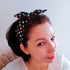 Handmade Satin Bow silky Polka Dot Headband bow headband gift for her