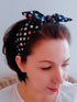 Handmade Satin Bow silky Polka Dot Headband bow headband gift for her