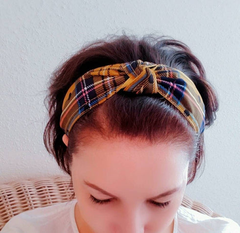 Knotted Plaid Polka Dot Headband