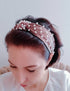Handmade Pearl Beads velvet knot headband gifts for her