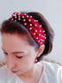 Handmade Pearl Beads velvet knot headband gifts for her