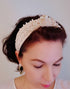 Handmade Pearl Beads velvet knot headband gifts for her