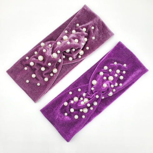Annstyle Pearl Velvet / Twist Headband / Knot Headband / Turban Headband / Wide Headband / Yoga Headband / Holiday / Head Wrap gift for her