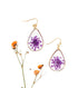 Handmade Dried flower Teardrop Small Botanical earring handmade resin earrings , real flower jewelry, Gifts for Her