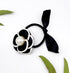 Handmade Black & white flower hair tie
