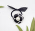 Handmade Black & white flower hair tie
