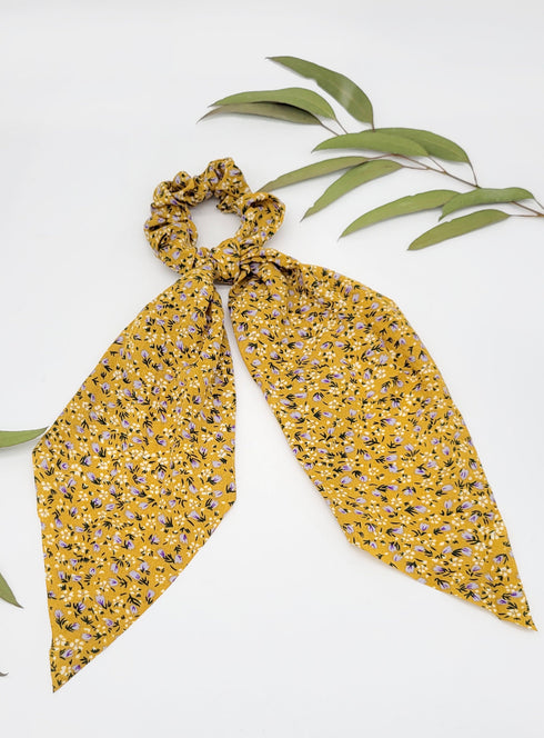 Blooms Floral Print Scarf Ponytail Holder Scarf Pony