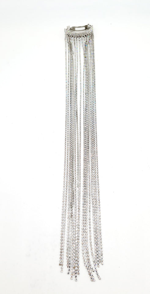 Sparkly Hair Clips Accessories with Long Rhinestone Tassel for Women Ladies Girls