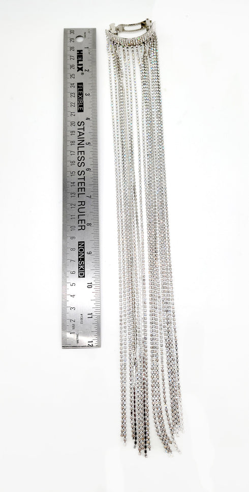 Sparkly Hair Clips Accessories with Long Rhinestone Tassel for Women Ladies Girls