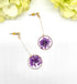 Handmade Dried flower Small Botanical Circle Earrings Handmade Resin Earrings , Real flower jewelry, Gifts for Her