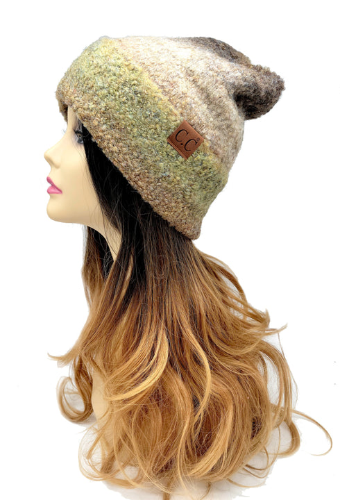 C.C Recycled Yarn Mix Cuff Beanie for Adults, Winter Hats, Winter Beanies, Premium Hats, Warm Hats, Winter Accessories, for gifts