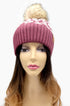 Leopard Jacquard Knit C.C Beanie With Pom Women Thick Stretch Winter Hat