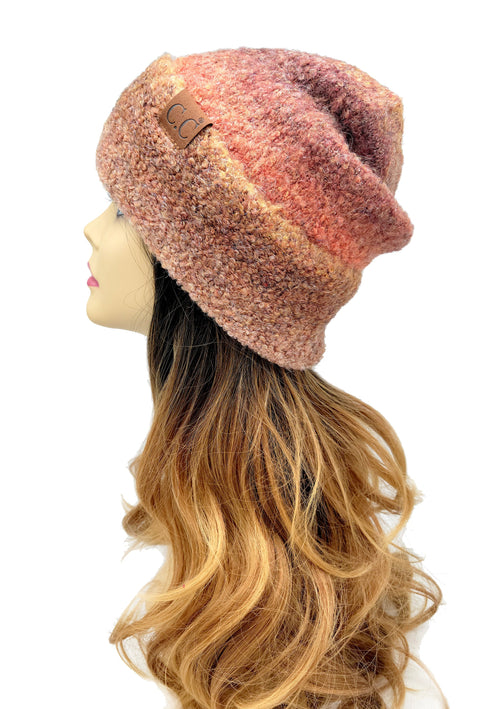 C.C Recycled Yarn Mix Cuff Beanie for Adults, Winter Hats, Winter Beanies, Premium Hats, Warm Hats, Winter Accessories, for gifts