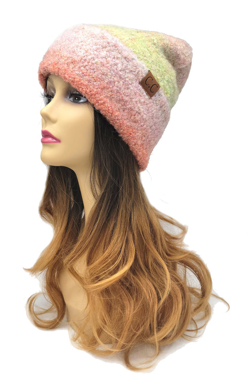 C.C Recycled Yarn Mix Cuff Beanie for Adults, Winter Hats, Winter Beanies, Premium Hats, Warm Hats, Winter Accessories, for gifts