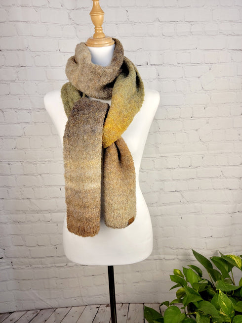 CC Multi-Colored Ombre Knitted Shearling Mohair Scarf gifts for her