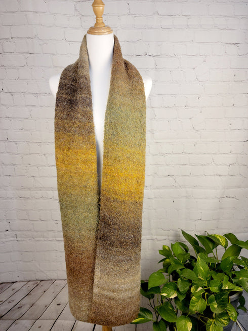 CC Multi-Colored Ombre Knitted Shearling Mohair Scarf gifts for her