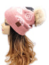 Aztec Print Faux Fur Pom Beanie C.C Hat for her, gifts