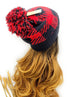 Buffalo Print Jacquard Knit Pom C.C Beanie Hat