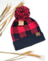 Buffalo Print Jacquard Knit Pom C.C Beanie Hat