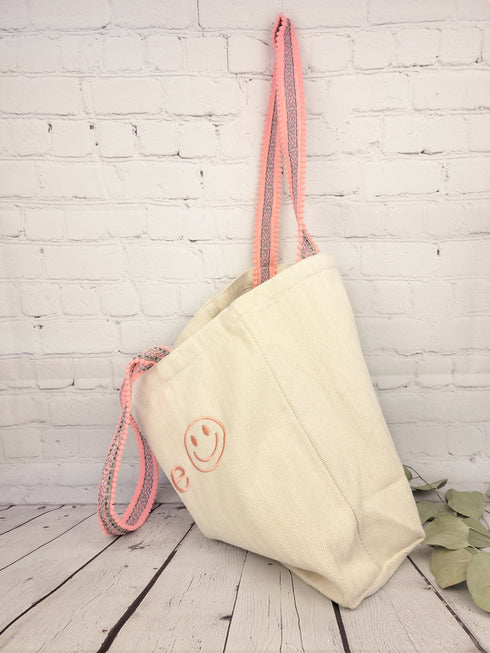Candy color Large Beach Travel Tote Bag Canvas Shoulder Bag with Cotton