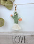 Macrame Cactus Tassel Keychain, Bag Charm, Keyring Holder ,Wallet Purse Pendant Decorations Birthday Gifts for her