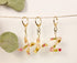Handmade Pressed Flowers Resin Keychain, Initials Letter Alphabet Name Gifts For Her